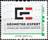 Stamp, Geometre-Expert, France,  , Geodesy , Logos