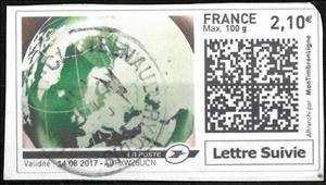 Stamp, Green Planet Earth, France,  , Globes, Planets