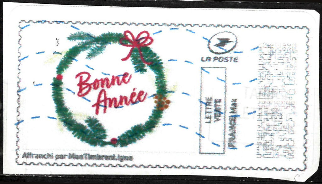 Happy New year. Bonne Annee Wreath
