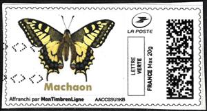Stamp, Swallowtail Butterfly. Papillo Machaon, France,  , Animals (Fauna), Butterflies, Insects
