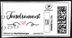 Stamp, Tenderly Tendrement, France,  , Hearts, Love, Valentine's Day