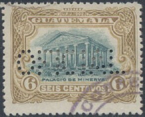 Stamp, Temple of Minerva, Guatemala,  , Temples
