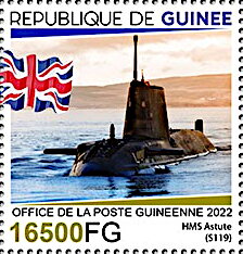 Stamp, HMS Astute (S119), Guinea,  , Ships, Warships