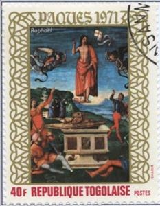 Stamp, Resurrection, by Raphael, Togo,  