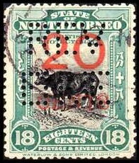 Stamp, Banteng (Bibos sondaicus), North Borneo,  , Animals (Fauna), Bulls and Cows, Cattle, Mammals