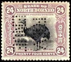 Stamp, Dwarf Cassowary (Casuarius casuarius), North Borneo,  , Animals (Fauna), Birds