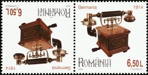 Tete-Beche, Desk Telephone with Art Nouveau Design, Germany 1914, Romania,  , Telephones