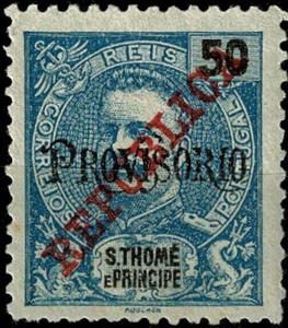 Stamp, King Carlos I of Portugal (1863-1908) - REPUBLICA, São Tomé and Príncipe,  