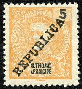 Stamp, King Carlos I overprinted, São Tomé and Príncipe,  