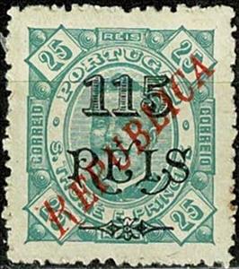 Stamp, King Carlos I overprinted, São Tomé and Príncipe,  