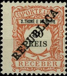Stamp, Postage Due overprinted, São Tomé and Príncipe,  , Keyplate Type, Numbers