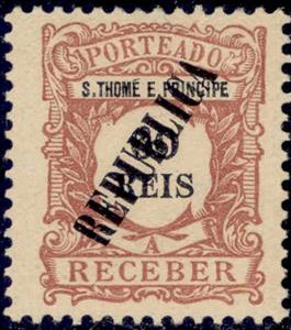 Stamp, Postage Due overprinted, São Tomé and Príncipe,  , Keyplate Type, Numbers