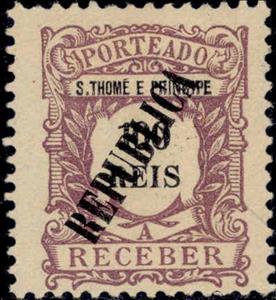 Stamp, Postage Due overprinted, São Tomé and Príncipe,  , Keyplate Type, Numbers