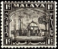 Stamp, Mosque and Palace in Klang, Selangor, Japanese Occupation,  , Mosques, Palaces