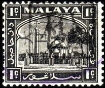 Stamp, Mosque and Palace in Klang, Selangor, Japanese Occupation,  , Mosques, Palaces