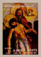 Stamp, Descent from the Cross, Ajman,  , Easter, Paintings, Religion