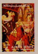 Stamp, Holy Mass The Pope Gregory I, Ajman,  , Paintings, Religion