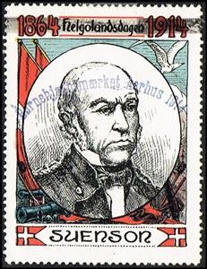 Stamp, 1864 Helgolandsdagen 1914 Svenson Boernehjemsmaerket Aarhus, Cinderellas,  , Famous People