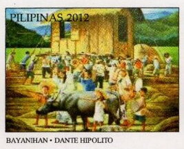 Stamp, Bayanihan, Cinderellas,  , Townscapes / City Views, Tuberculosis / TBC