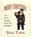 Stamp, Boys Town Merry Christmas "He aint heavy..., Cinderellas,  , Charity, Children, Christmas