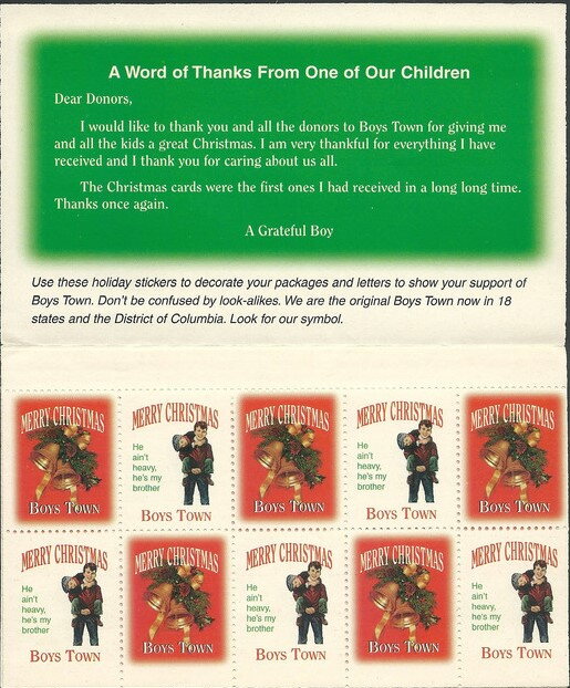 Boys Town Merry Christmas Bells & "He aint heavy..