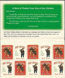Full Pane, Boys Town Merry Christmas Bells & "He aint heavy.., Cinderellas,  , Bells, Charity, Children, Christmas