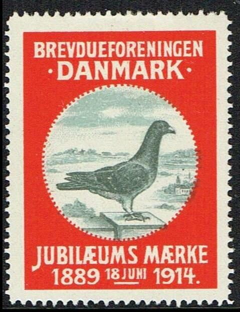 Brevdueforeningen Danmark Jubilaeumsmaerke 1889 18 Juni 1914