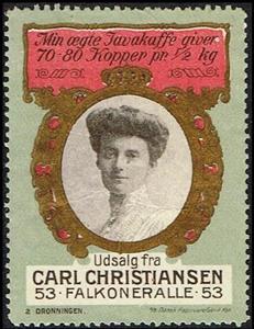 Stamp, Carl christiansen aegte javakaffe dronn, Cinderellas,  