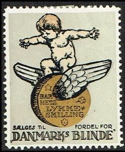 Stamp, Danmarks Blinde Barnets Lykkeskilling Saelges Til Fordel For, Cinderellas,  , Charity, Children, Coins