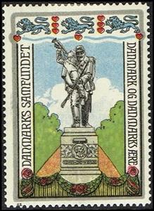 Stamp, Danmarks Samfundet Danmark Og Danmarks Aere (2), Cinderellas,  , Charity, Statues