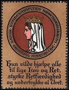 Stamp, Dansk Kvindesamfunds Koebenhavnskreds Dronning Margrethe, Cinderellas,  , Organizations, Queens, Women