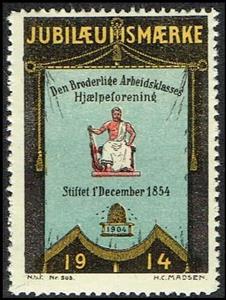 Stamp, Den Borgerlige Arbeidsklasses Hjaelpeforening Jubilaeumsmaer, Cinderellas,  , Anniversaries and Jubilees, Charity, Gods and goddesses