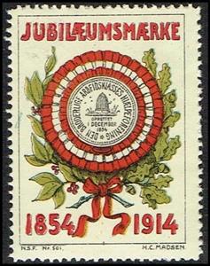 Stamp, Den Borgerlige Arbeidsklasses Hjaelpeforening Jubilaeumsmaer, Cinderellas,  , Anniversaries and Jubilees, Charity