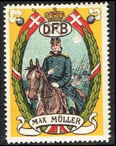 Stamp, Dfb 1864, Cinderellas,  , Army, Equestrianism and horse riding, Flags