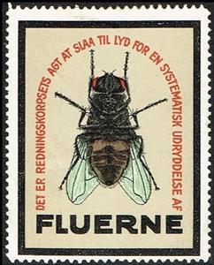 Stamp, Fluerne Det Er Redningskorpsets Agt At Slaa Til Lyd For En, Cinderellas,  , Animals (Fauna), Insects, Rescue Services
