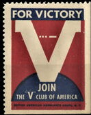Stamp, For Victory join the V Club of America. American Ambulance.., Cinderellas,  , Second World War