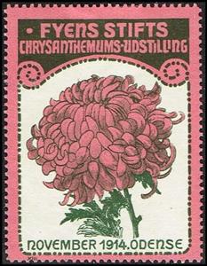 Stamp, Fyens Stifts Chrysanthemums Udstilling November 1914 Odense, Cinderellas,  , Expositions, Flowers