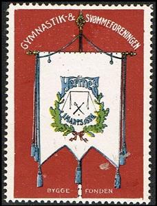 Stamp, Gymnastik And Svoemmeforeningen Hermes 1 Marts 1874 Byggefon, Cinderellas,  , Gymnastics, Sports, Sports Clubs, Swimming