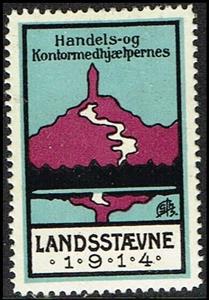 Stamp, Handels Og Kontormedhjaelpernes Landsstaevne, Cinderellas,  , Mountains, Organizations