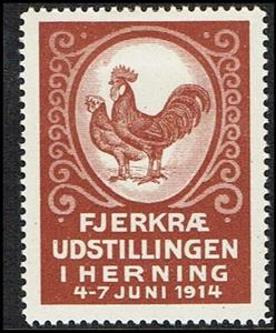 Stamp, Herning Fjerkrae Udstillingen 4 7 Juni, Cinderellas,  , Animals (Fauna), Birds, Expositions, Roosters and Chickens