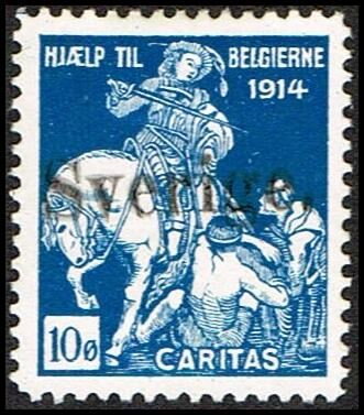 Hjaelp Til Belgierne 1914 Caritas 10 Oere Overprinted