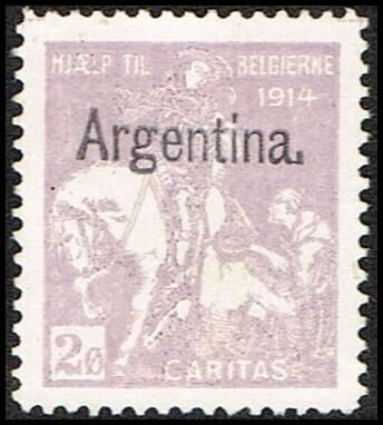Hjaelp Til Belgierne 1914 Caritas 2 Oere Overprinted