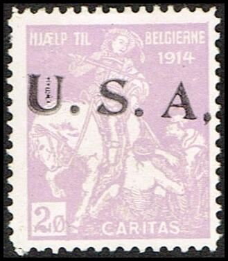 Hjaelp Til Belgierne 1914 Caritas 2 Oere Overprinted