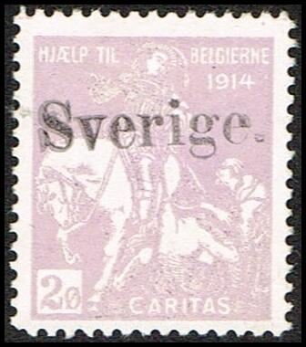 Hjaelp Til Belgierne 1914 Caritas 2 Oere Overprinted
