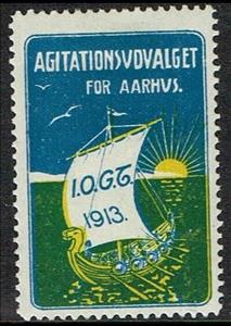 Stamp, Iogt Agitationsudvalget For Aarhus, Cinderellas,  , Sailing Ships