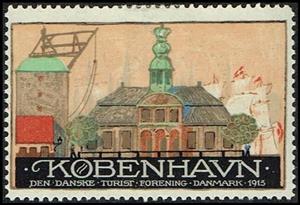 Stamp, Koebenhavn Den Danske Turist Forening Danmark, Cinderellas,  , Buildings, Tourism