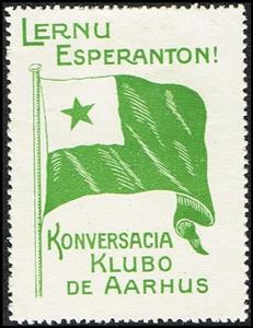 Stamp, Lernu Esperanton Konversacia Klubo De Aarhus, Cinderellas,  , Flags, Languages