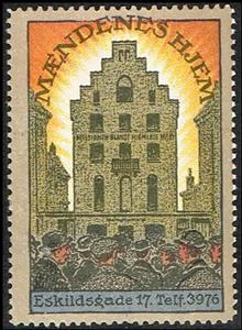 Stamp, Maendenes Hjem Eskildsgade 17 Telf 3976, Cinderellas,  , Churches - Cathedrals - Basilicas - Chapels