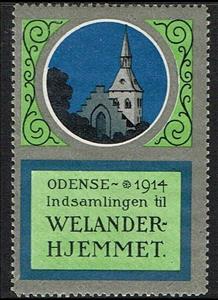 Stamp, Odense Indsamlingen Til Welanderhjemmet, Cinderellas,  , Buildings, Charity