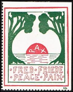 Stamp, Pax Fred Friede Peace Paix, Cinderellas,  , First World War